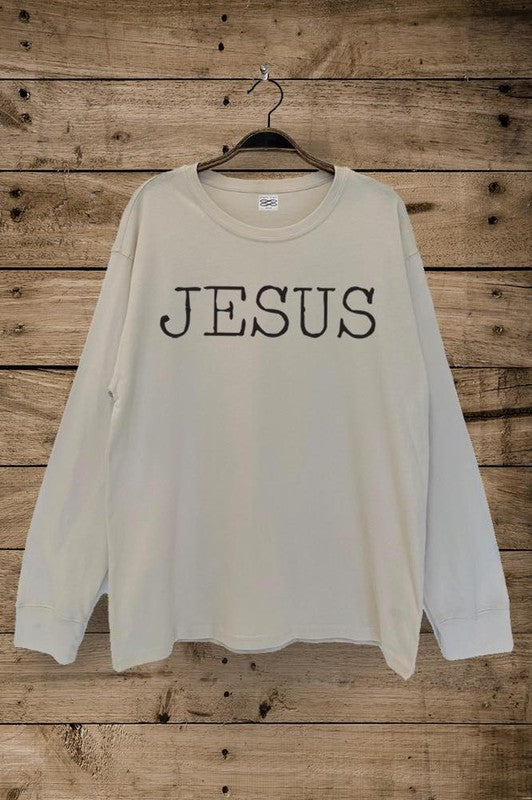 Jesus Graphic Cotton Long Sleeve Top