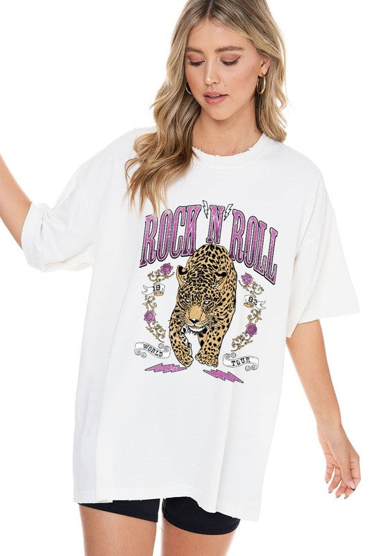 Rock N’ Roll 1982 Vintage Leopard Graphic Tee