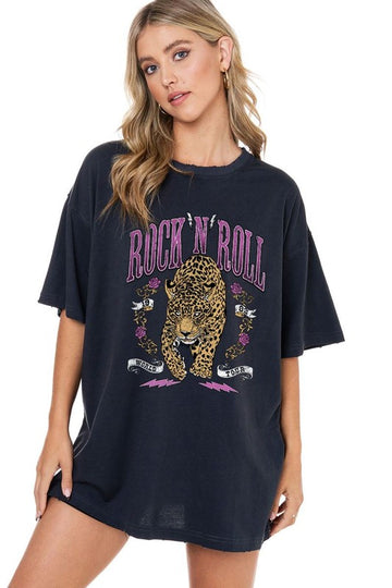 Rock N’ Roll 1982 Vintage Leopard Graphic Tee